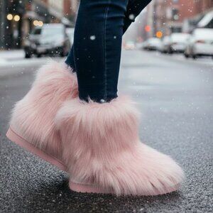 Bearpaw Sasha Pink Sheepskin Fur Wool Warm Mongolian Sherpa Winter Boots 8